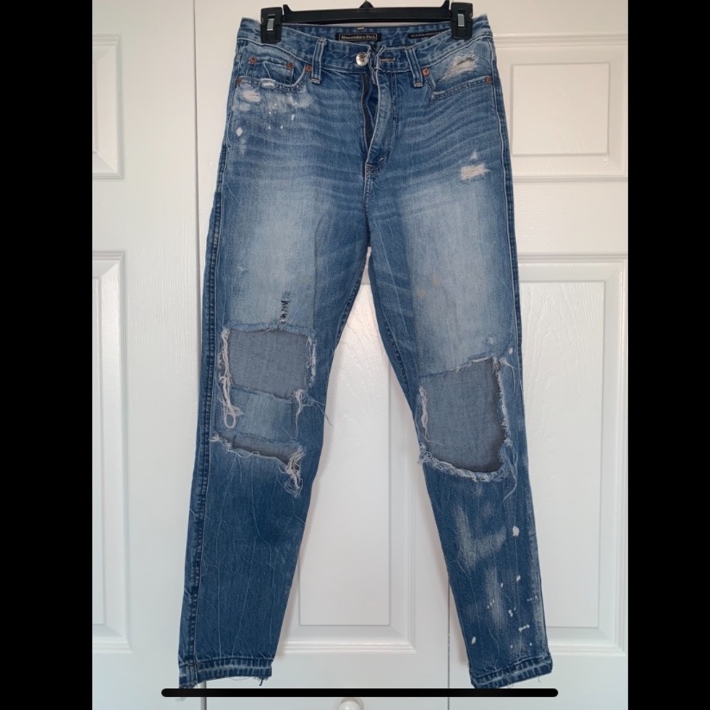 Abercrombie & Fitch high rise girlfriend Jeans, blue, size 26